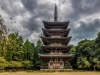 A temple complex including several buildings and an expansive Japanese garden. One of the oldest structures in Kyoto is a five-story pagoda that can be found on the temple grounds.